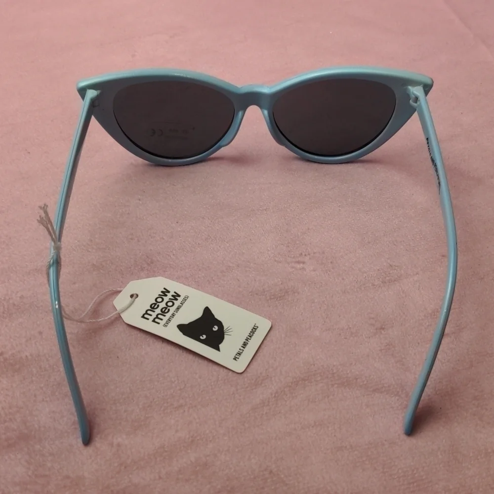 Petals and Peacocks Light Blue Cat Eyes Sunglasses